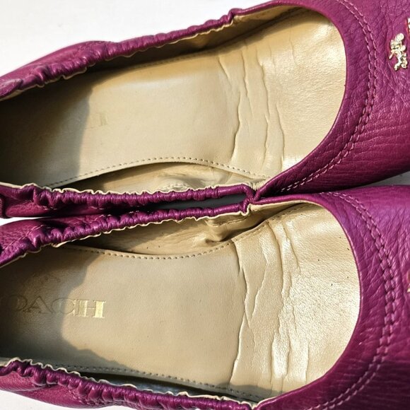 Coach Camilla Fuschia Pink Leather Ballet Flats Women's Size 6.5 - Picture 6 of 10